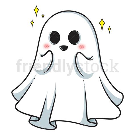 Cute Sheet Ghost Cartoon Clipart Vector Friendlystock