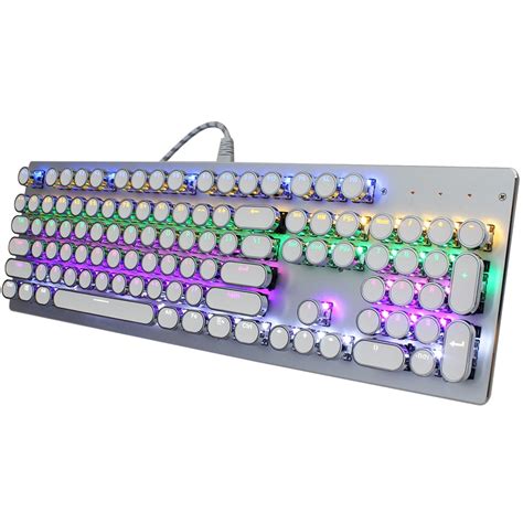 Wired Mechanical Gaming Punk Keyboard 104 Keys Round Key Cap Blue