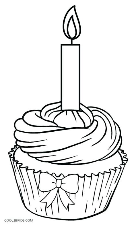 Happy Birthday Cupcake Coloring Pages At Getcolorings Free