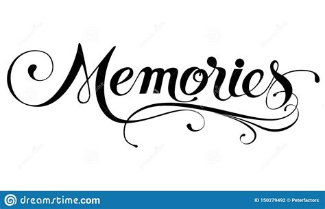 `Memories`calligraphy stock vector. Illustration of respect - 150279492