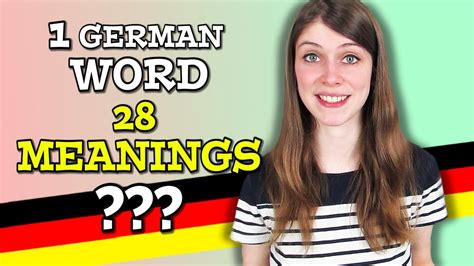A German Word With 28 Meanings Youtube
