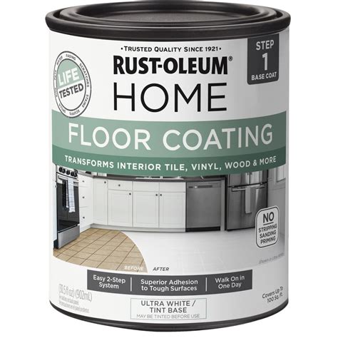 Rust Oleum Home 1 Qt Ultra White Interior Floor Base Coating 358876