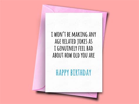 Funny Birthday Card For Friend Age Related Jokes Old Jokes Etsy