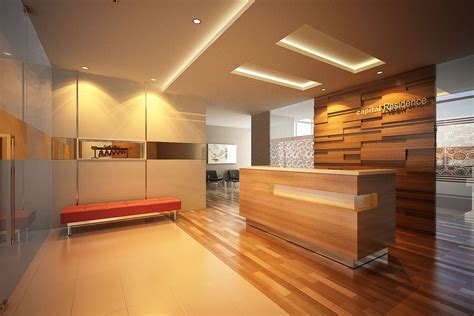 Natural Materials With Minimalist Approach Office Lobby Design Lobby