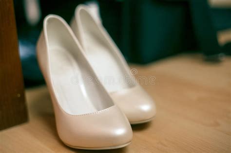 Wedding Shoes Cream Coloured White Stock Photo Image Of Love