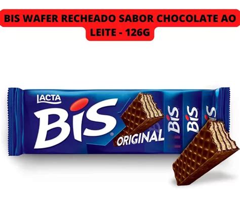 Bis Wafer Recheado Com Cobertura Sabor Chocolate Original
