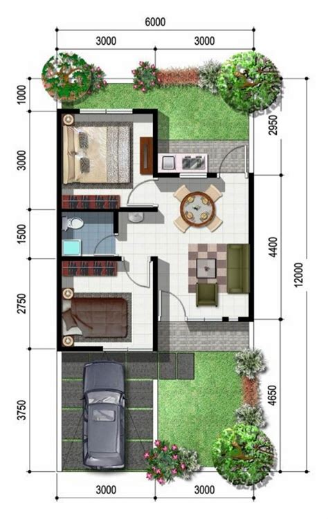 Desain kolam renang mungil di sisi dapur. Denah Rumah Minimalis 1 Lantai Ukuran 10x12 | Desain Rumah ...