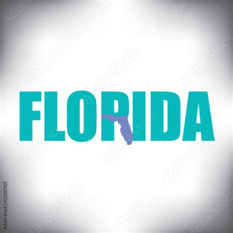 The Florida Shape Is Within The Florida Name In This State Graphic
