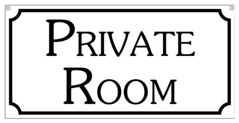 Private Room Aluminum Hotel Bar Hospitality Sign 6x12