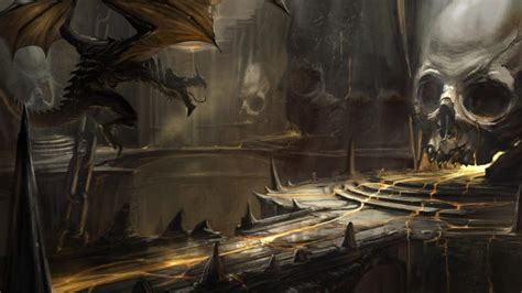 Skull Lava Art Cave A Dragons Dragon Fantasy Dark