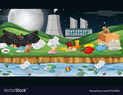 Polluted Environment With Factory Royalty Free Vector Image