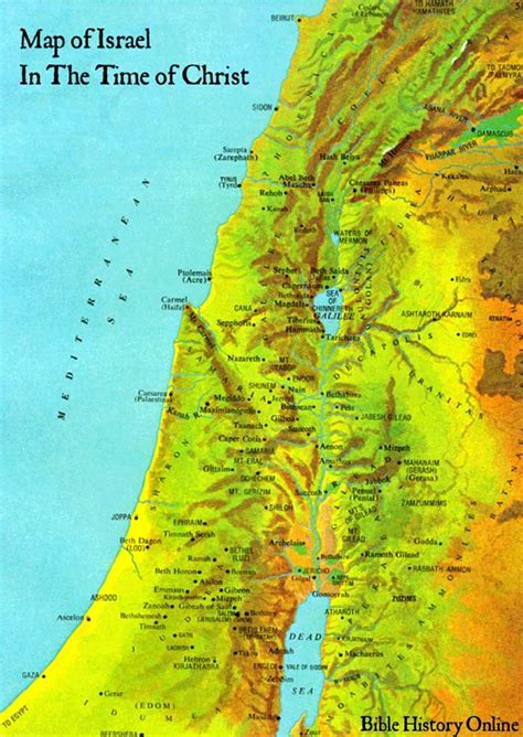 Map Of Israel In The Time Of Christ Bible Mapping Religion Rift Valley History Online Book