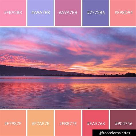 Sunset Colors In Order City Sunset Color Palette City Sunset Color