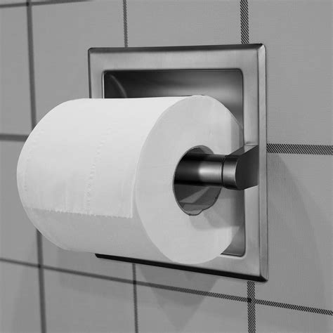 This european designed toilet paper holder comes with the hardware needed for installation. Smack Brushed Nickel Recessed Toilet Paper Holder ...