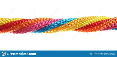 Twisted Colorful Ropes Isolated Unity Concept Stock Image Image Of