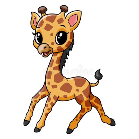 Cute Funny Baby Giraffe Posing Stock Vector Illustration Of Happiness