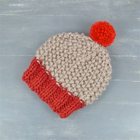 Colour Block Reds Bobble Hat By Moaning Minnie
