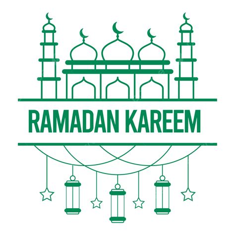 Ramadan Kareem Con Mezquita De Contorno Y Linterna Vector Png Ramdan