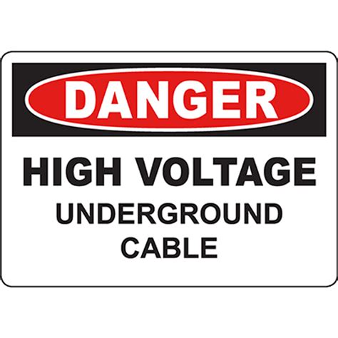 Danger High Voltage Underground Cable Sign Graphic Products