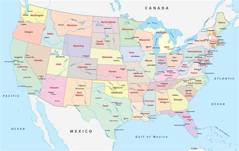 Mapa Dos Estados Unidos Com Cidades