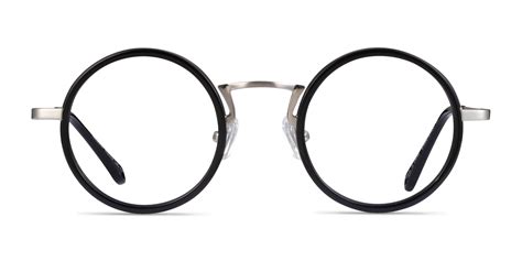 Nagoya Round Black Silver Full Rim Eyeglasses Eyebuydirect Canada