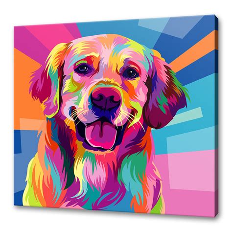 Golden Retriever Canvas Picture Print Wall Art Home Decor Free Etsy