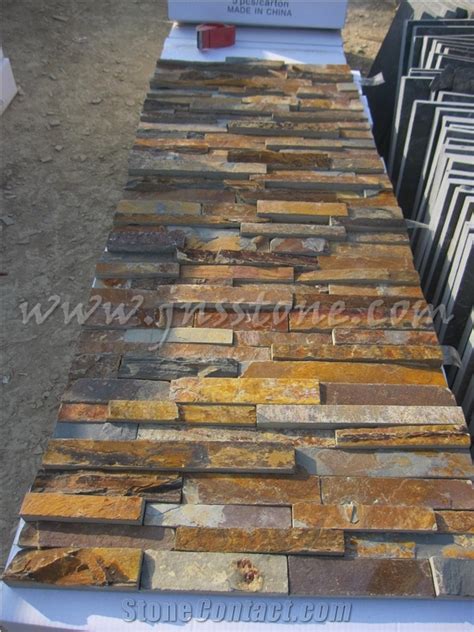 Rusty Slate Stacked Stone Wall Panel Ledge Stone Veneer Culture