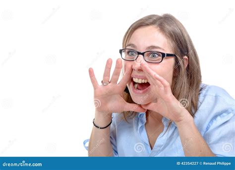 Young Woman Screams Stock Image Image Of Person Attractive 42354227