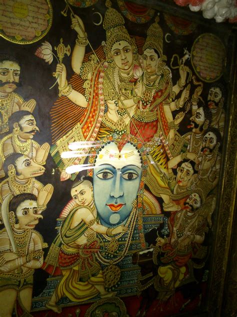 Shiva Protecting Markandeya From Yama And Yamadhootas Detail Mysore