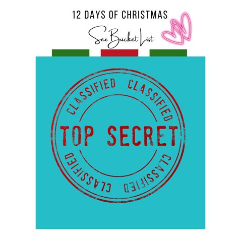 12 Days Of Sexmas Christmas Sex Bucket List 1 Printable Etsy