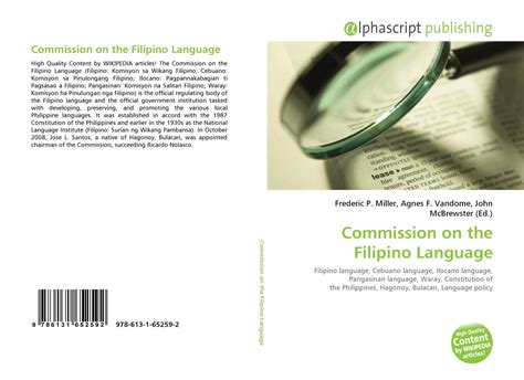 Commission On The Filipino Language 978 613 1 65259 2 6131652597