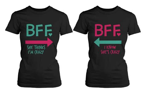 funny best friend shirts crazy bff matching black cotton t shirts best friend t shirts best