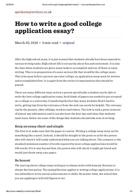 Give an example, and don't be afraid to be a little. How to write a good college application essay — www ...
