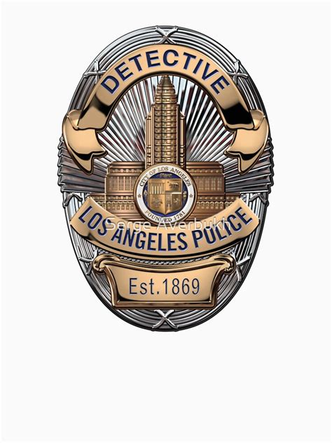 Los Angeles Police Department Lapd Detective Badge Over White
