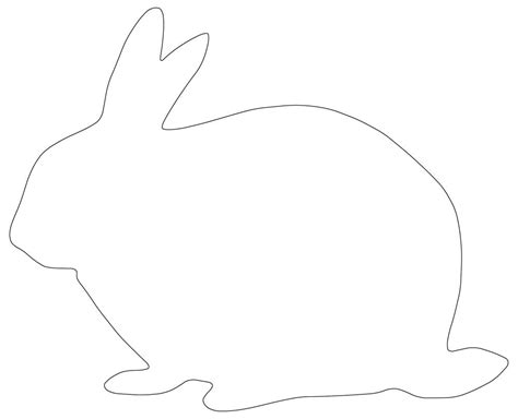 White Rabbit Outline Free Printable Bunny Template