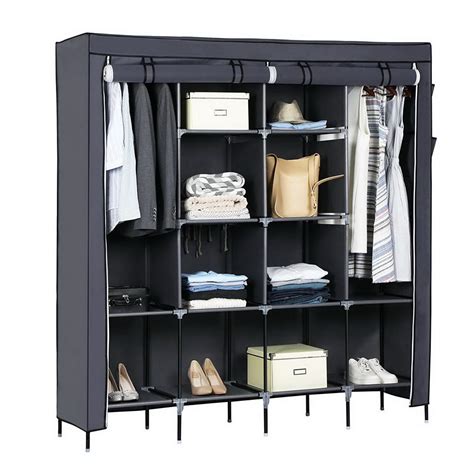 Closet Organizer For Bedroom Wardrobe Rack For Home Gray 67 Clothes