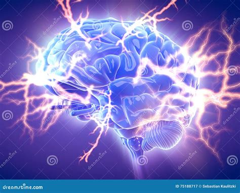 Glowing Brain In A Light Bulb Futuristic Plexus Lines Network
