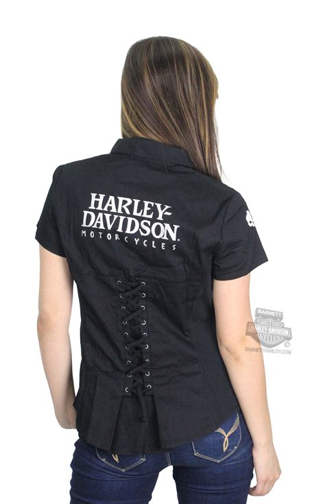 Harley Davidson Womens Willie G Skull Back Lacing Zip Front Black