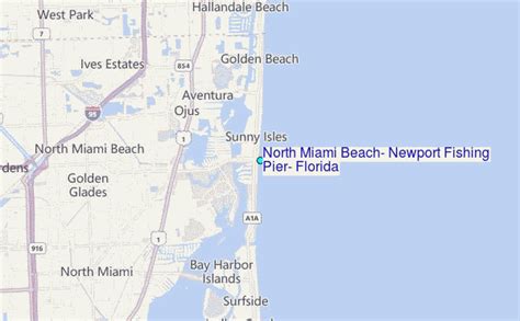 North Miami Beach Newport Fishing Pier Florida Tide Station Location