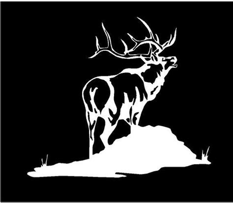 Vinyl Decal Elk On Mountain Hunt Hunting Fun Country Bumper Sticker Car