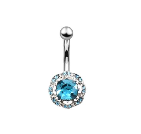 Gaby 316l Surgical Stainless Gem Belly Button Tik Tok Hot Sale Navel Belly Ring Body Piercing