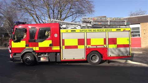 Suffolk Fire And Rescue Service Princes Street Wrl67reg Turnout April 2019 Youtube