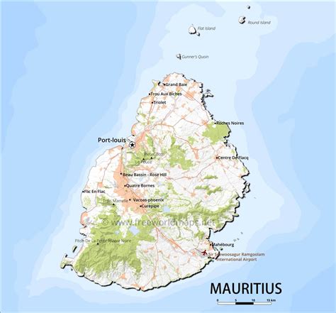 Large Detailed Physical Map Of Mauritius Mauritius Large Detailed Images