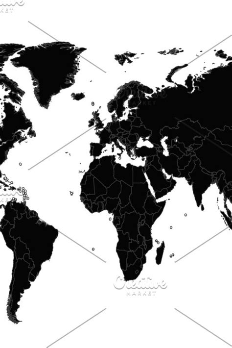 World Map Vector With Borders Map Vector Borders World Map Graphic