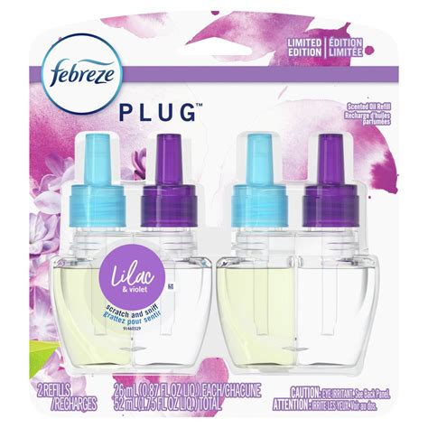 Febreze Plug Odor Eliminating Air Freshener Refill Lilac 2 Ct