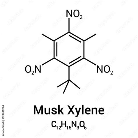 Chemical Structure Of Musk Xylene C12H15N3O6 Stock Vector Adobe Stock