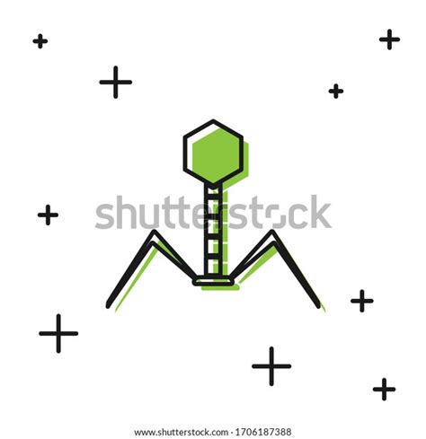 Black Bacteria Bacteriophage Icon Isolated On Stock Vector Royalty