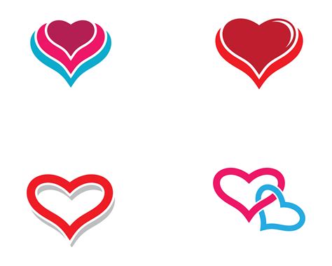 Love Heart Logo Set Vector Art At Vecteezy