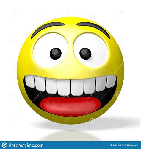 3d Emoji Emoticon Happy Stock Illustration Illustration Of Render