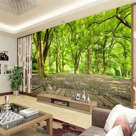 Custom 3d Mural Forest Nature Landscape Wallpaper Bvm Home